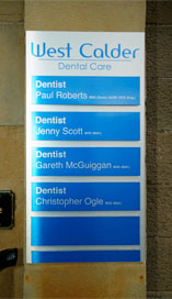 exterior sign at dental office